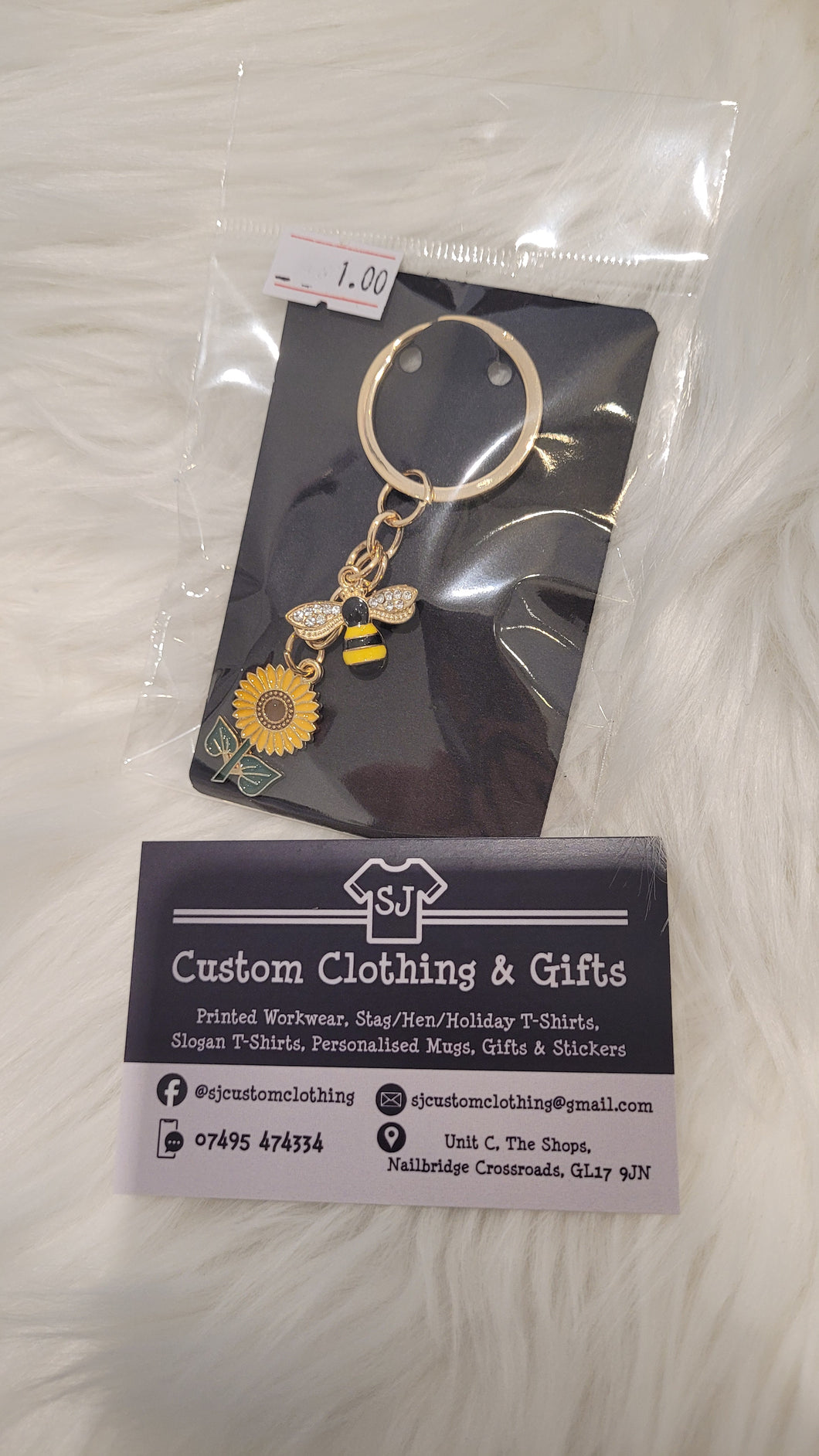 Cute Bee / Sunflower Keyring