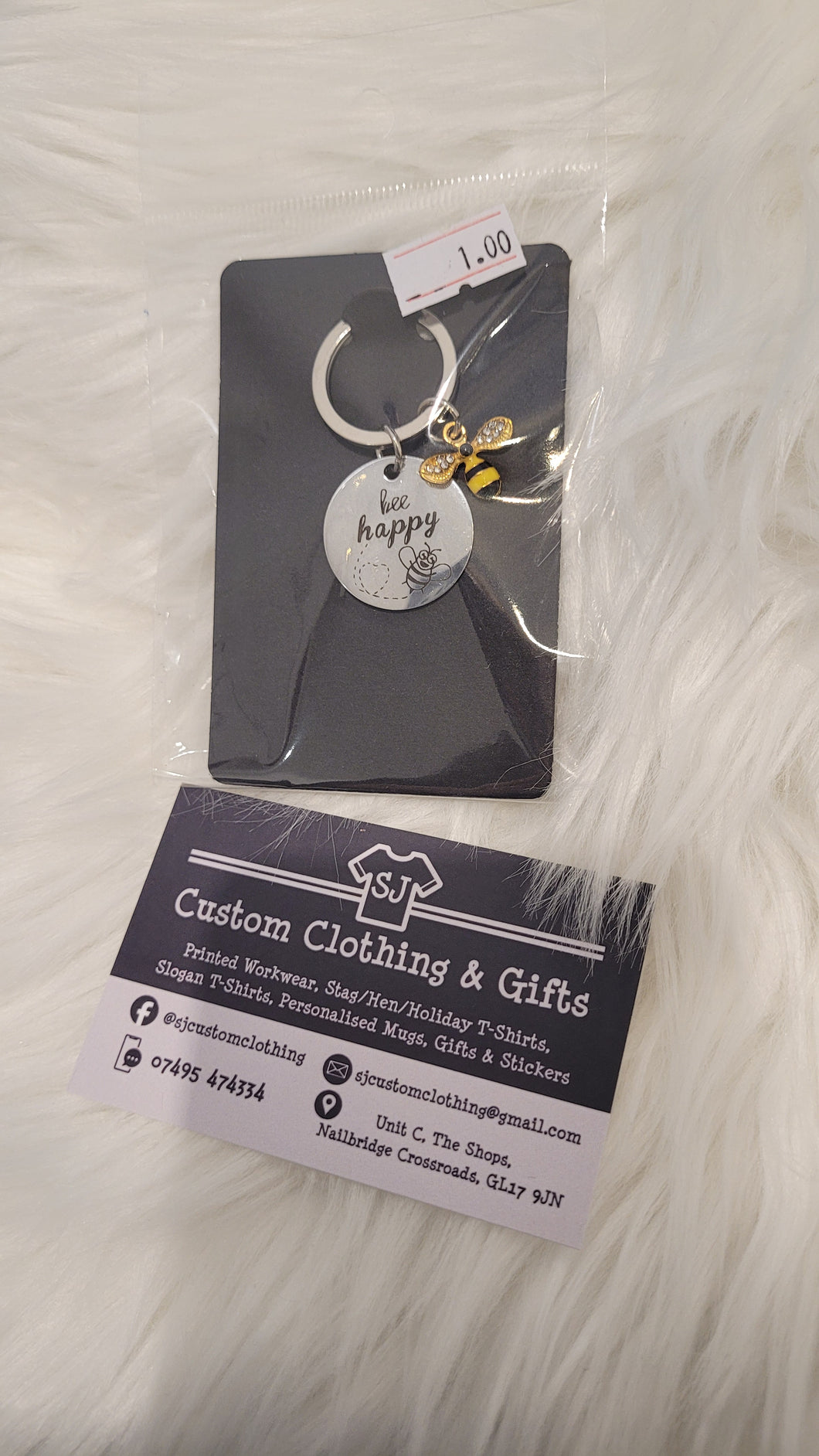 Bee Happy Keyring