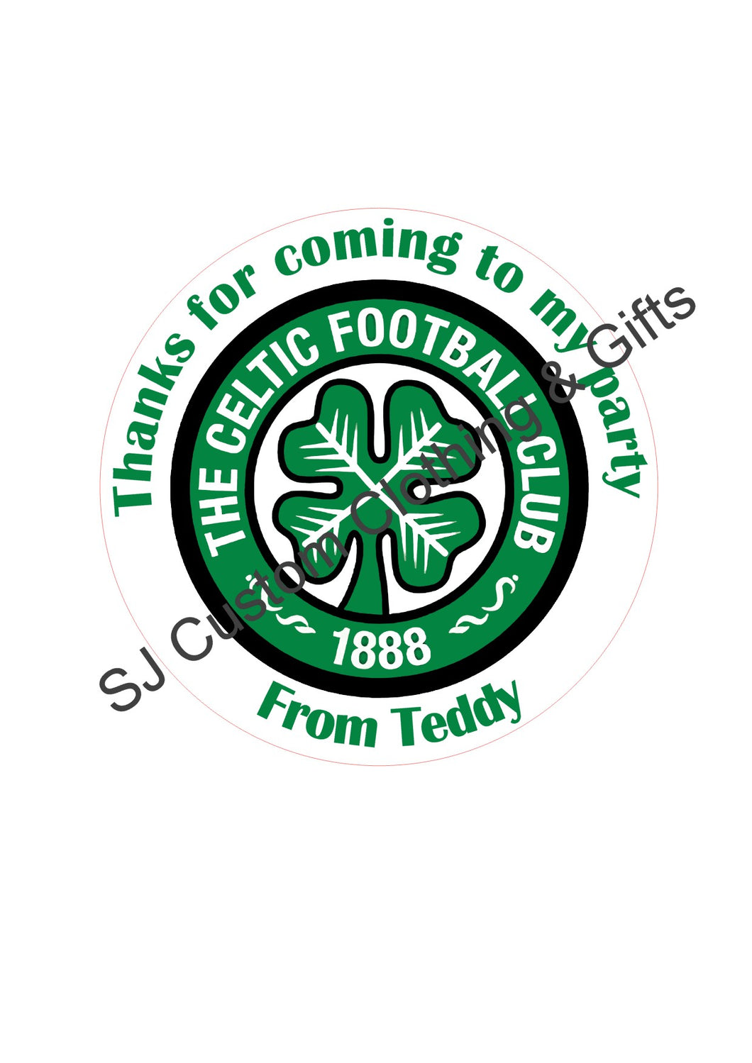 Celtic Football Party Bag Stickers