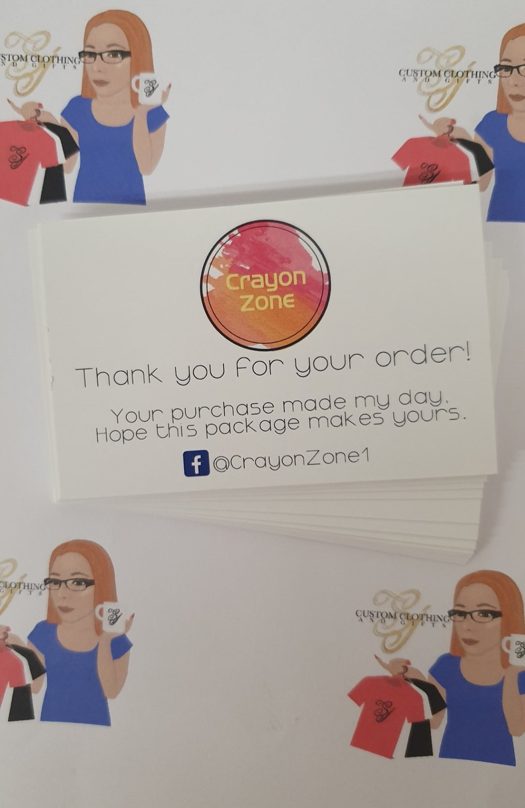 Business Card Thank You Cards pk100