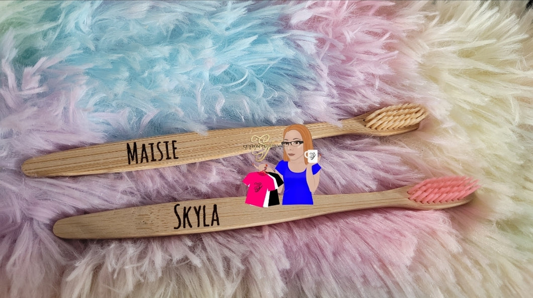 Personalised Laser Engraved Bamboo Toothbrush