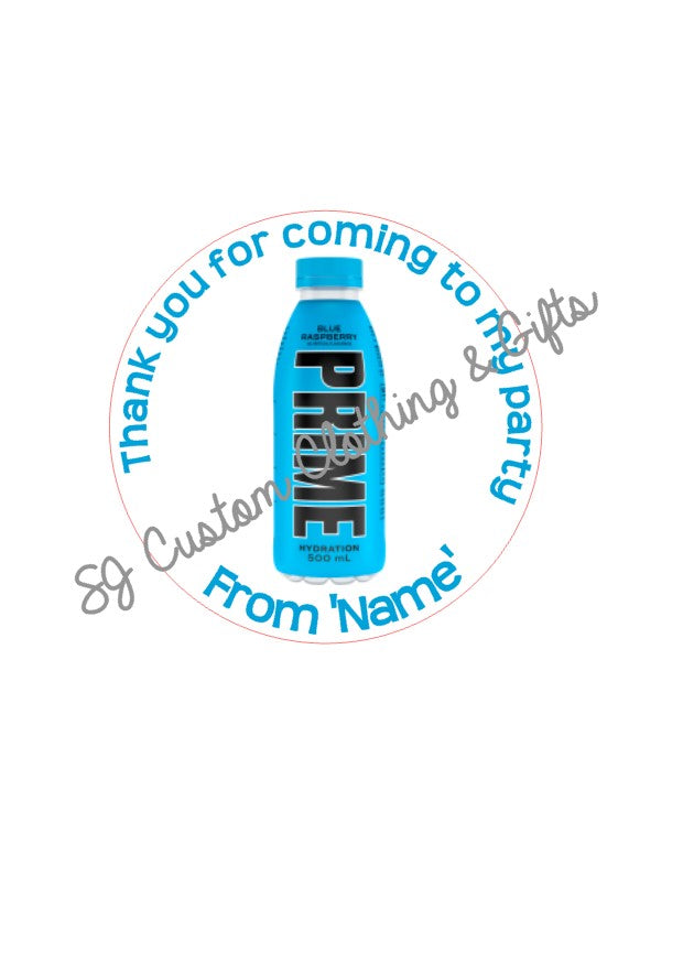 Blue Prime Party Bag Stickers
