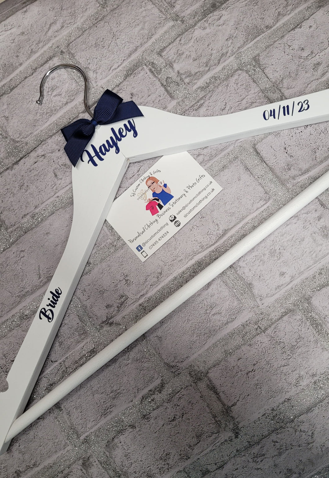 Personalised White Wooden Hanger