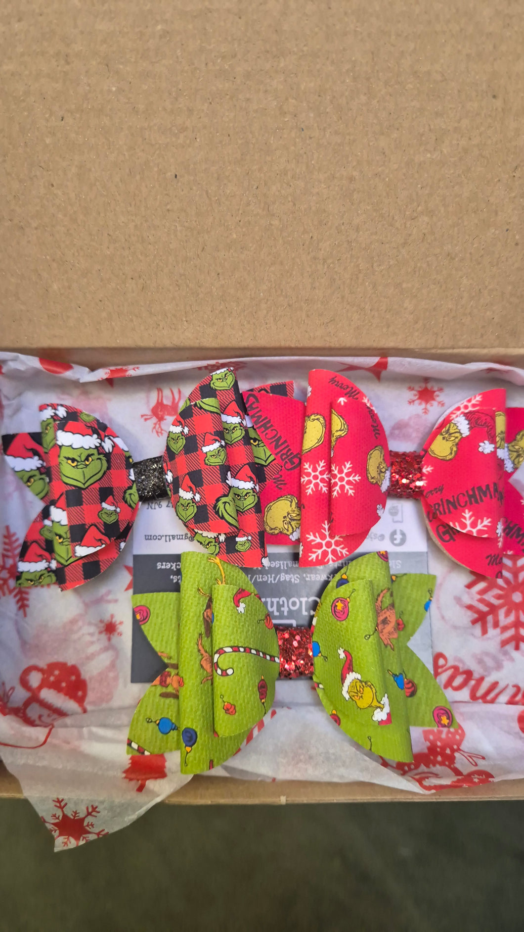 Grinch Hair Bow Clips
