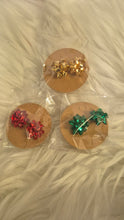 Load image into Gallery viewer, Christmas bow novelty earrings
