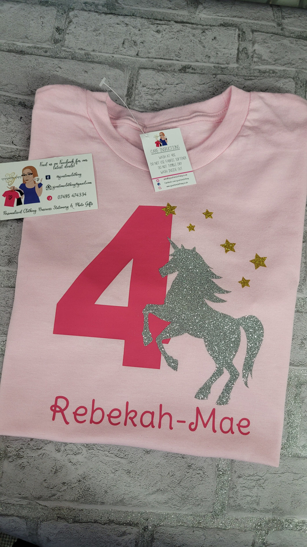 Personalised Unicorn Birthday T Shirt - Various ages available
