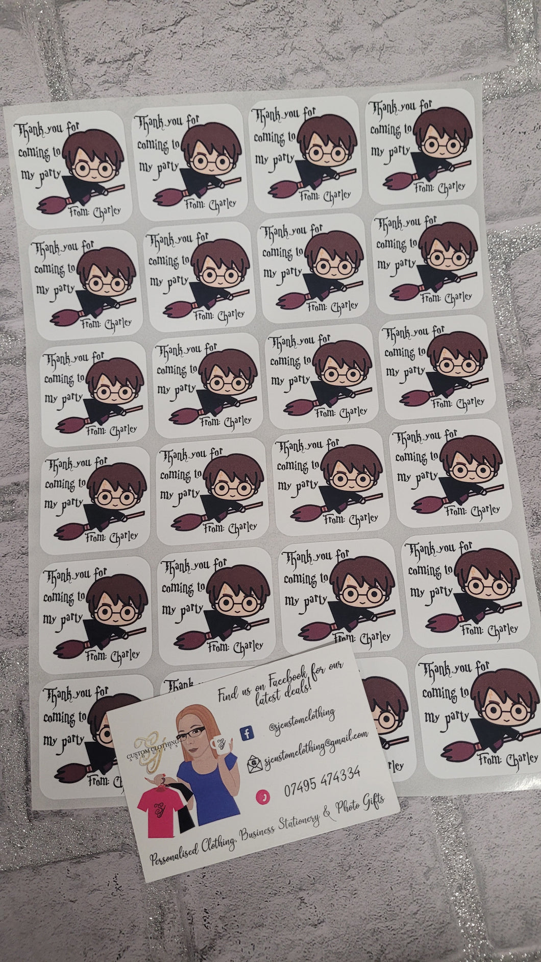 Personalised Happy Potter Party Bag Stickers