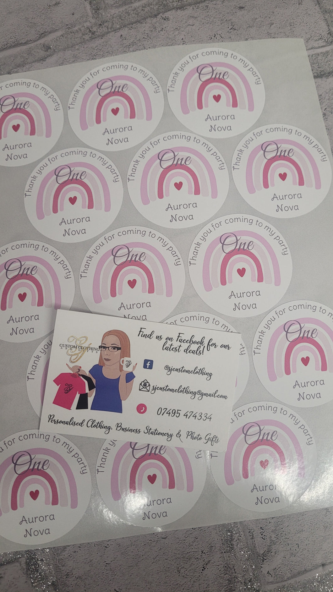 Personalised Rainbow Birthday Stickers