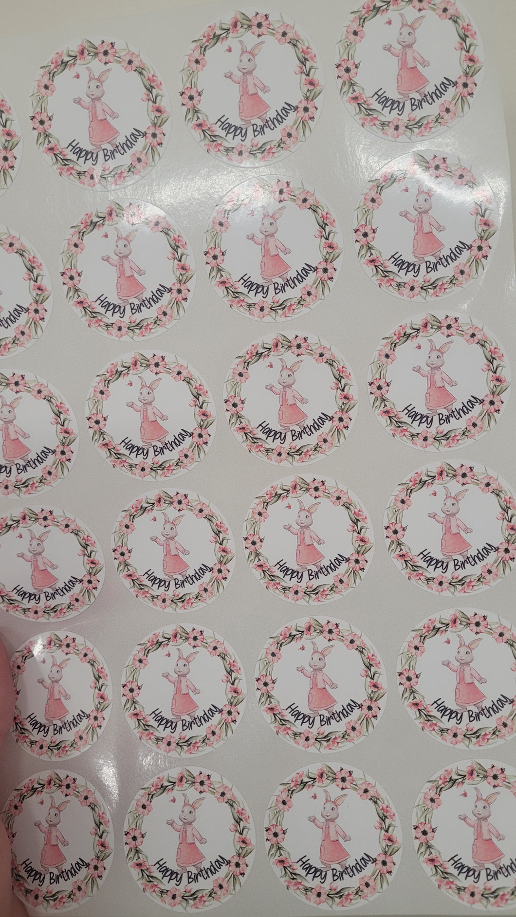 Lily Rabbit Happy Birthday Stickers