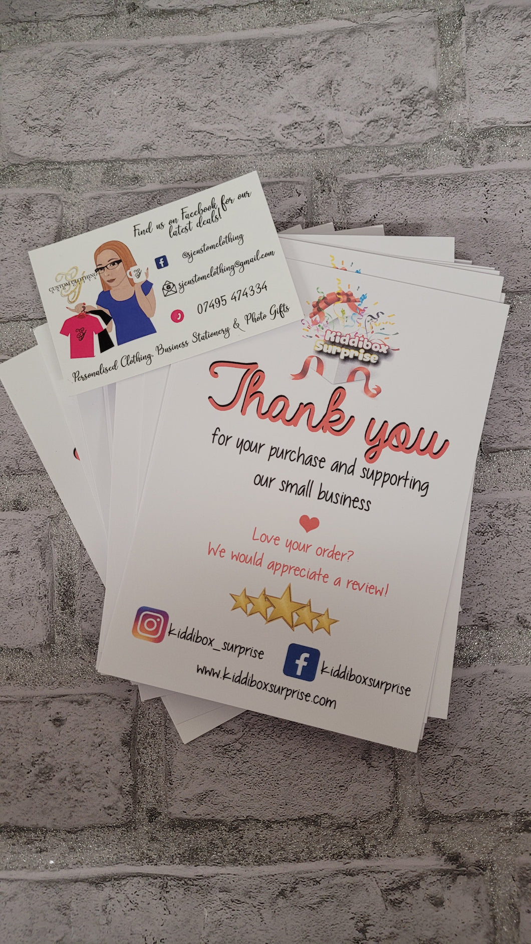 A6 Personalised Thank you cards
