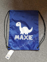 Load image into Gallery viewer, Personalised Dino Draw String Bag
