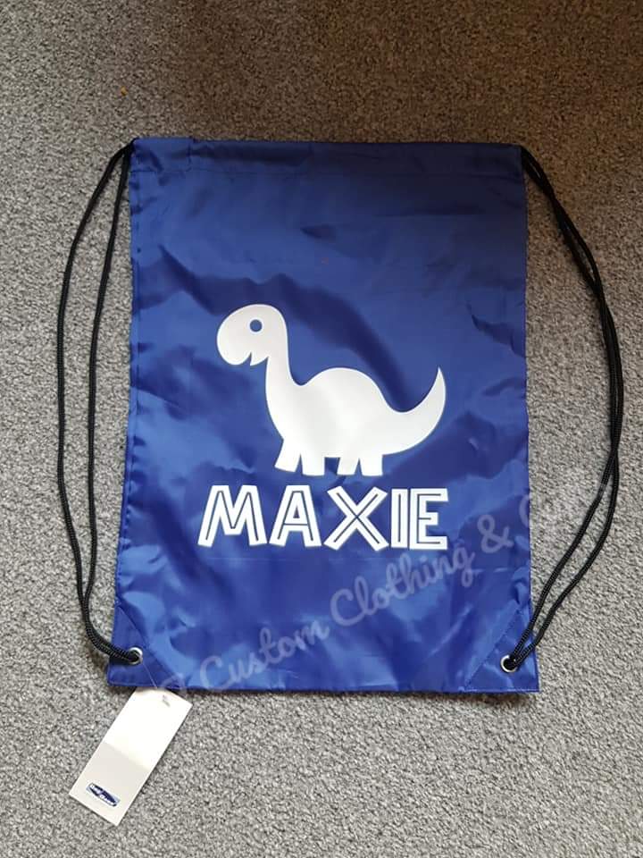 Personalised Dino Draw String Bag
