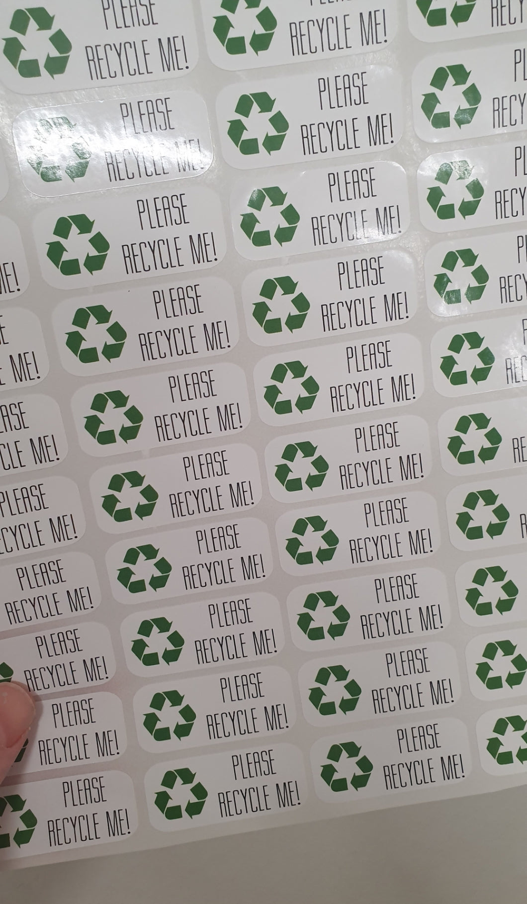 Please recycle me sticker sheet