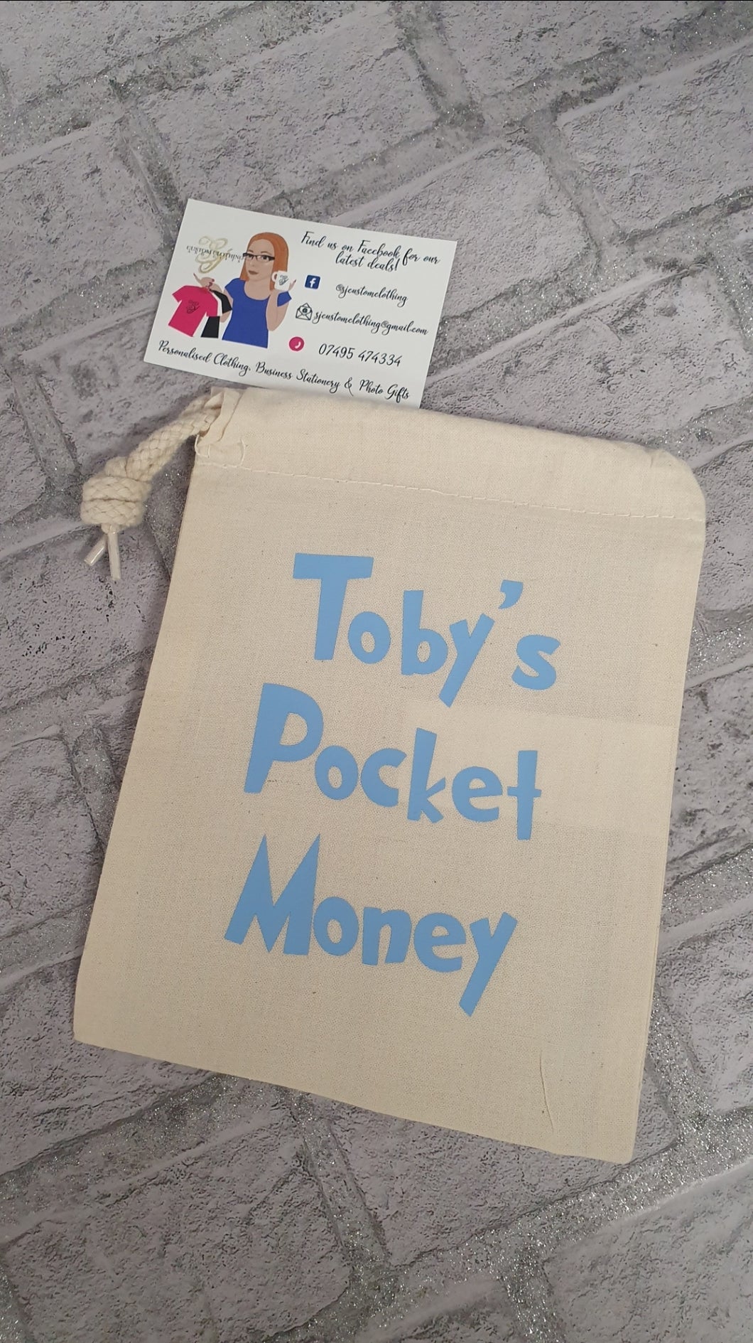 Personalised Pocket Money Bag