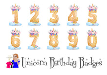 Load image into Gallery viewer, Personalised Unicorn Birthday Badge
